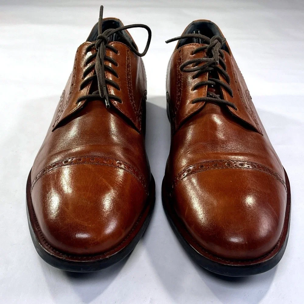Cole Haan Grand OS Watson Dress Shoe Mens 12 Brown Leather Oxford Derby Business